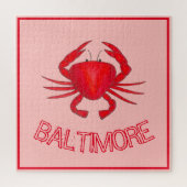 Baltimore MD Maryland Red Crabs Crustacean Seafood Legpuzzel (Verticaal)