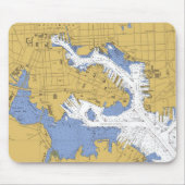 Baltimore MD Nautical Harbor Chart mousepad Muismat (Voorkant)