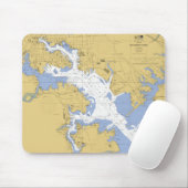 Baltimore, MD Nautical Harbour Chart Mousepad Muismat (Met muis)