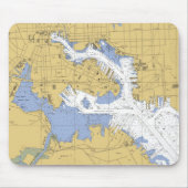 Baltimore, MD Nautical Harbour Chart Mousepad Muismat (Voorkant)