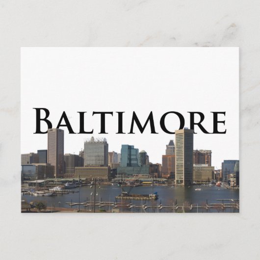 Baltimore MD Skyline met Baltimore in Sky Briefkaart (Voorkant)