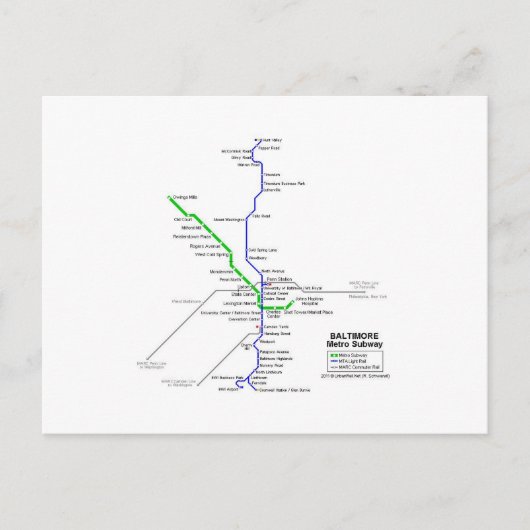 Baltimore-metro Briefkaart (Voorkant)
