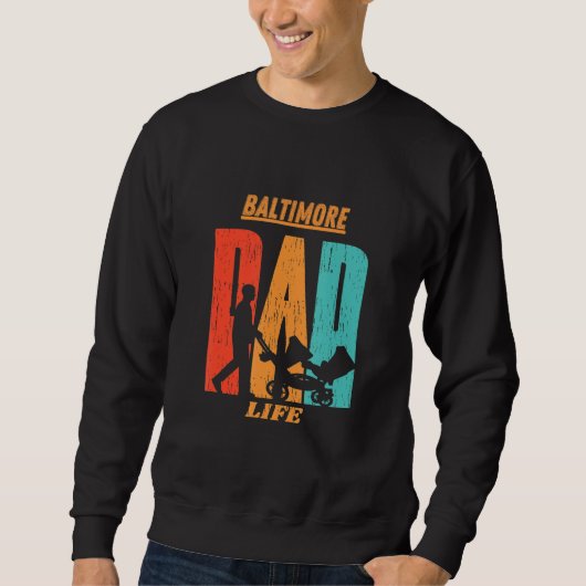 Baltimore Native Funny State Flag Dad Parent Baby Trui (Voorkant)