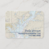 Baltimore Nautische Kaart Schoon Fris Blauw Tan Visitekaartje (Achterkant)