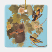 Baltimore Oriole Audubon Bird Family met Nest Keramisch Ornament (Achterkant)