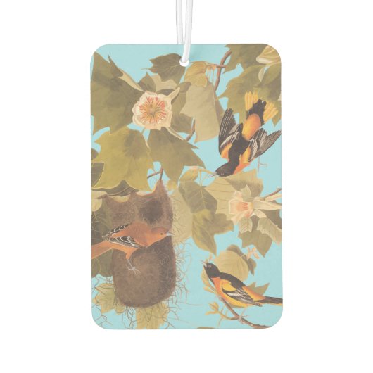 Baltimore Oriole Audubon Bird Family met Nest Luchtverfrisser (Achterkant)