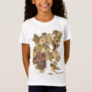 Baltimore Oriole Audubon Bird Family met Nest T-shirt