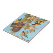 Baltimore Oriole Audubon Bird Family met Nest Tegeltje (Zijkant)