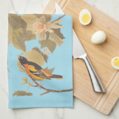 Baltimore Oriole Audubon Bird Family met Nest Theedoek (Quarter Fold)