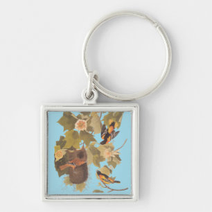 Baltimore Oriole Audubon Birds in Poplar Tree Sleutelhanger
