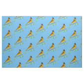 Baltimore Oriole Bird Blue Stof (Yard (91,4 cm))