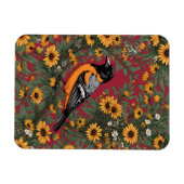 Baltimore Oriole Bird en Black Eyed Susan Bloemen Magneet (Horizontaal)
