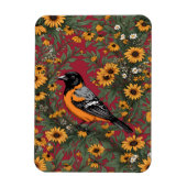 Baltimore Oriole Bird en Black Eyed Susan Bloemen Magneet (Verticaal)