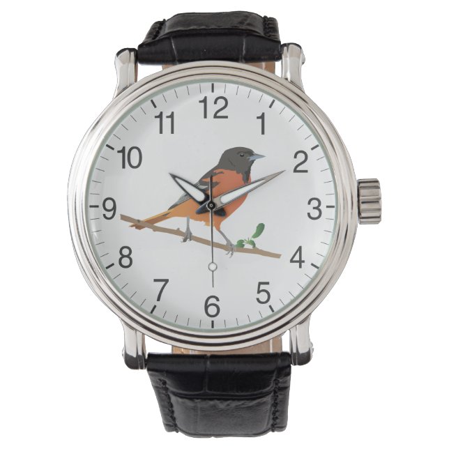 Baltimore Oriole Bird Horloge (Voorkant)