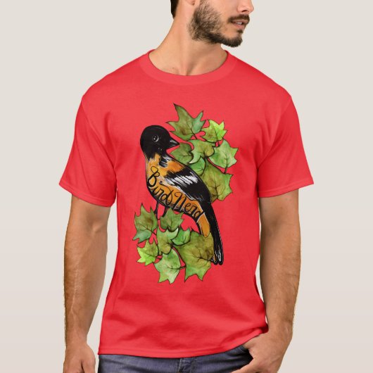 Baltimore Oriole Bird Nerd meisje T-shirt (Voorkant)