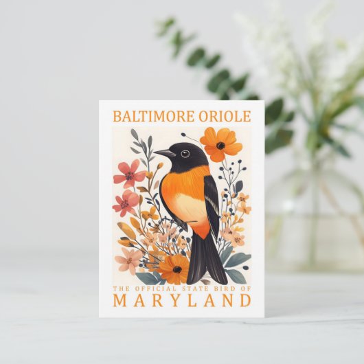 Baltimore Oriole Bird of Maryland Verenigde Staten Briefkaart (Staand voorkant)