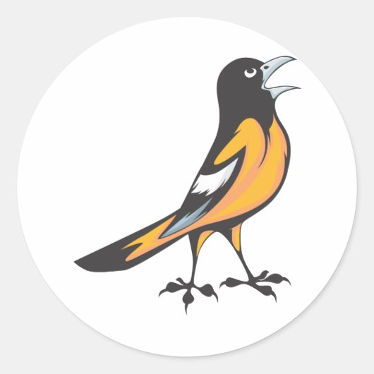 Baltimore Oriole Bird Ronde Sticker (Voorkant)