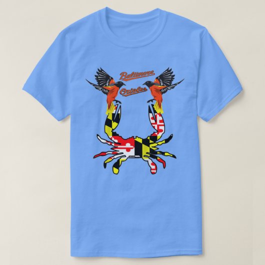 Baltimore oriole blue crab marylanddag t-shirt (Design voorkant)