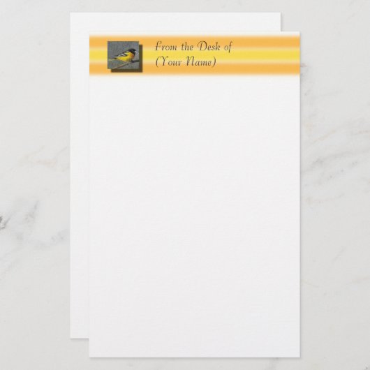 Baltimore Oriole Briefpapier - Van het bureau van  (Voorkant / Achterkant)