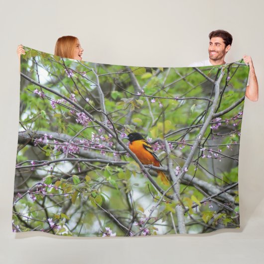 Baltimore Oriole Fleece Deken (In situ)