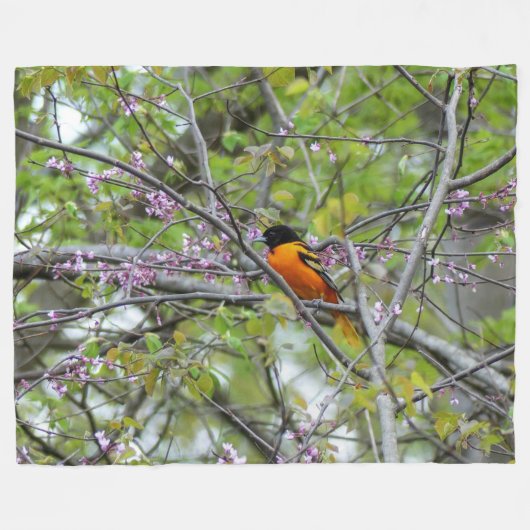 Baltimore Oriole Fleece Deken (Voorkant (Horizontaal))