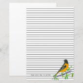 Baltimore Oriole Golden Day Black Lined Briefpapier (Voorkant / Achterkant)