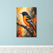 Baltimore Oriole Luxe Canvasprint Canvas Afdruk (Insitu (Houten vloer))