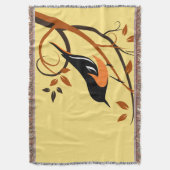 Baltimore Oriole Stylized Bird Design Deken (Voorkant Verticaal)