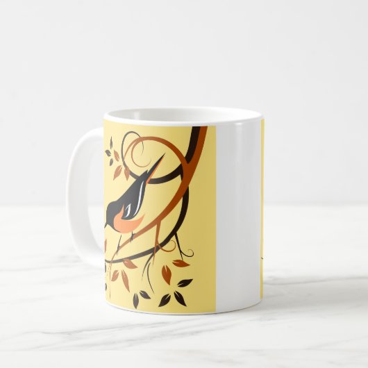 Baltimore Oriole Stylized Bird Design Koffiemok (Voorkant links)
