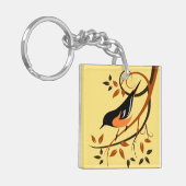 Baltimore Oriole Stylized Bird Design Sleutelhanger (Voorkant Links)