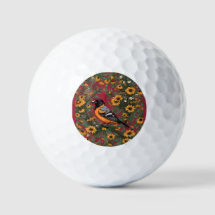 Baltimore Oriole Vogel En Black Eyed Susan Bloemen Golfballen