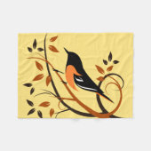 Baltimore Oriole Vogel Op Tak Fleece Deken (Voorkant (Horizontaal))