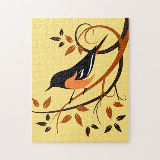 Baltimore Oriole Vogel Op Tak Legpuzzel (Verticaal)
