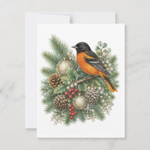 Baltimore Oriole Winter Songbirds Collectie Notitiekaartje
