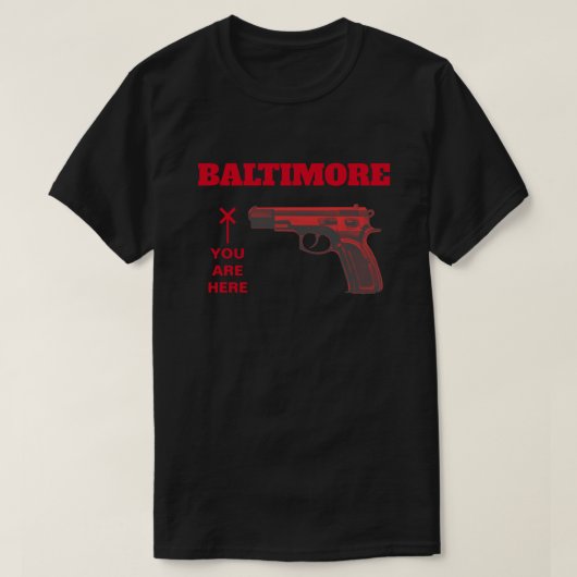 Baltimore Pistool Violence T-shirt (Design voorkant)