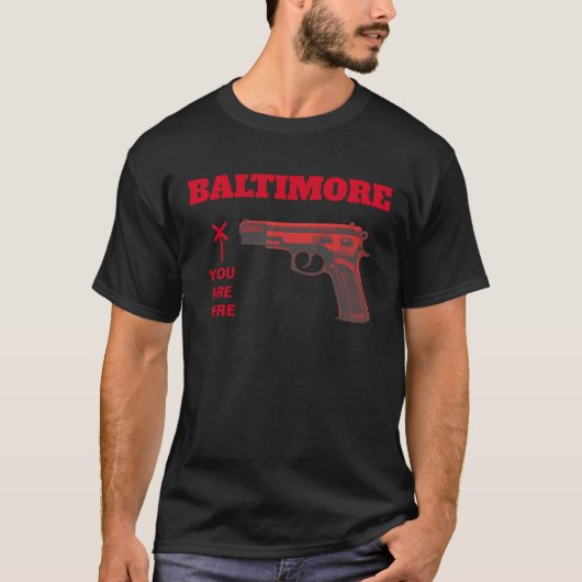 Baltimore Pistool Violence T-shirt (Voorkant)