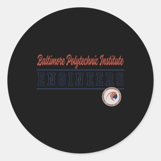Baltimore Polytechnic Instituut Ingenieurs C4 Ronde Sticker (Voorkant)