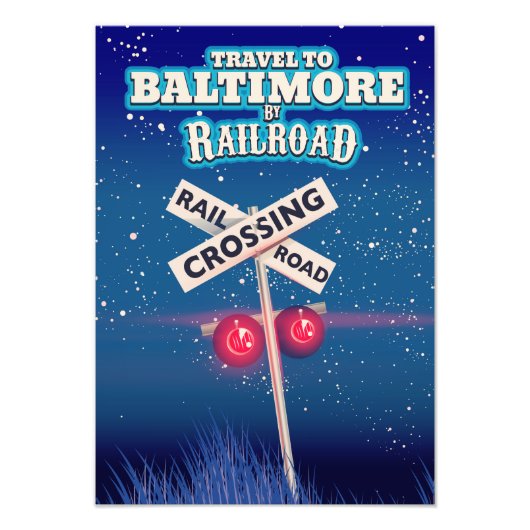 Baltimore Railroad-reisposter. Foto Afdruk (Voorkant)