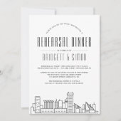 Baltimore Rehearsal Dinner | Skyline Invite Kaart (Voorkant)