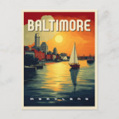 Baltimore Retro Reizen Briefkaart (Voorkant)