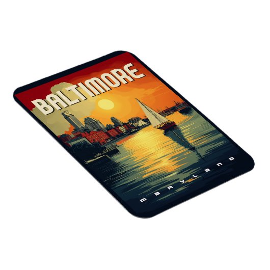 Baltimore Retro Reizen Magneet (Rechterzijde)