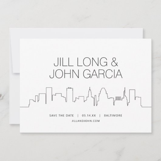 Baltimore Save the Date Kaart (Voorkant)