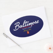 Baltimore-script Ovale Sticker (Envelop)