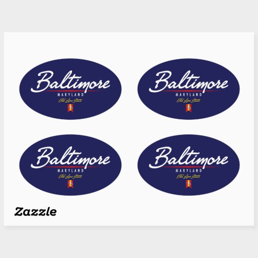 Baltimore-script Ovale Sticker (Vel)