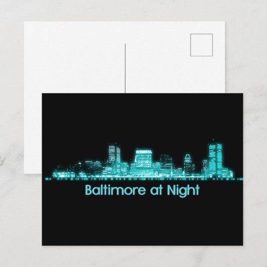 Baltimore Skyline Briefkaart (Voorkant / Achterkant)