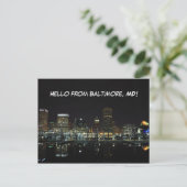 Baltimore Skyline Briefkaart (Staand voorkant)