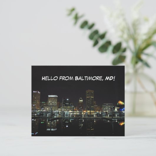 Baltimore Skyline Briefkaart (Staand voorkant)