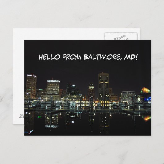 Baltimore Skyline Briefkaart (Voorkant / Achterkant)