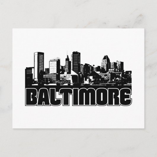 Baltimore Skyline Briefkaart (Voorkant)