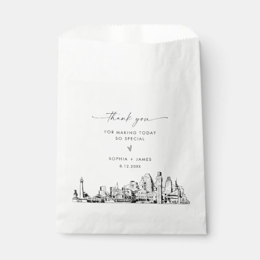 Baltimore Skyline Bruiloft Dank u Favor Tassen Bedankzakje (Voorkant)